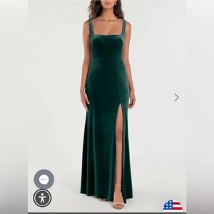 Jenny Yoo Mara Dress - dark emerald